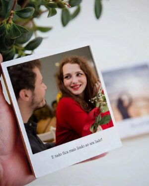 Polaroid de Mesa Madeira Pinus Personalizado