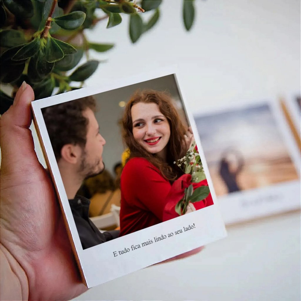 Polaroid de Mesa Madeira Pinus Personalizado