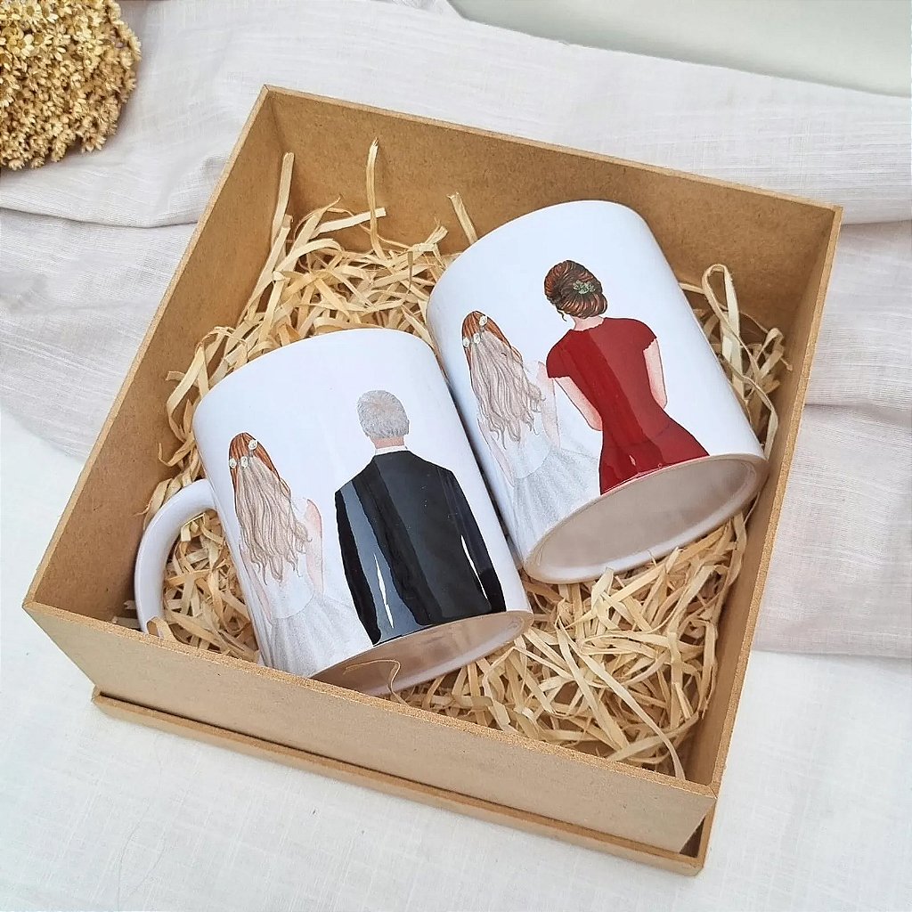 Kit caixa com 2 canecas personalizadas