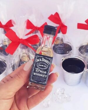 Miniatura Whisky Jack Personalizado com baldinho prata