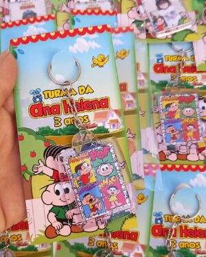 Card com Chaveiro Personalizado Turma da Mônica