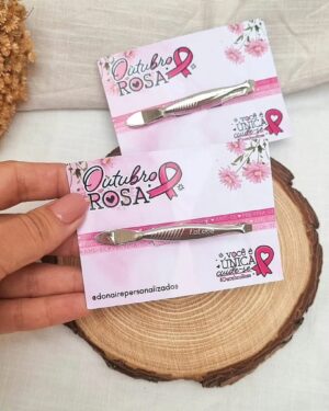 Card com pinça Outubro Rosa