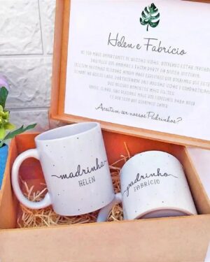 Caixa Convite/Agradecimento 2 canecas personalizadas