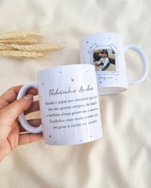 Caneca Padrinhos com foto personalizada