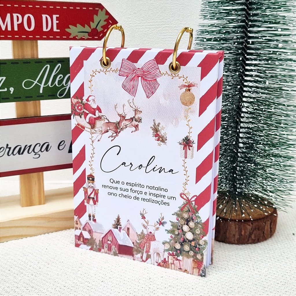 Bloquinho Argolado Personalizado Natal