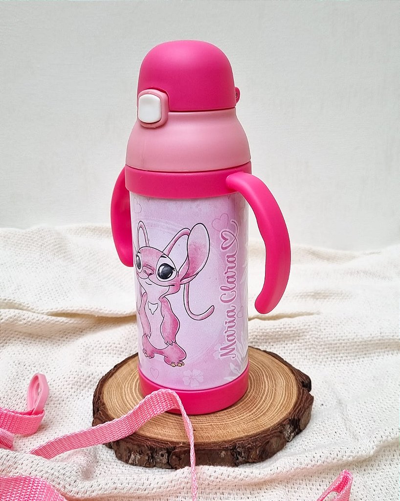 Garrafa Angel térmica aço inox com pegador infantil e Alça 330ml