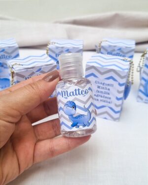 Álcool em gel Dino Fofo personalizado com caixinha