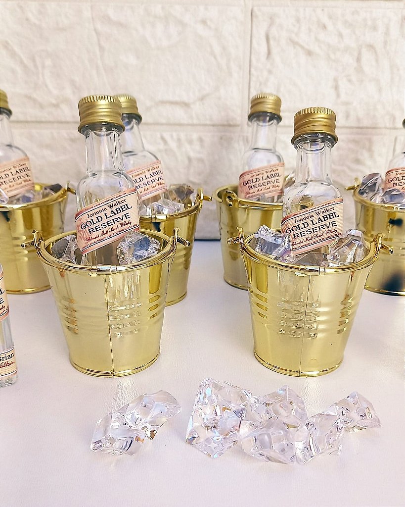 Miniatura Whisky Gold Label Personalizado com baldinho