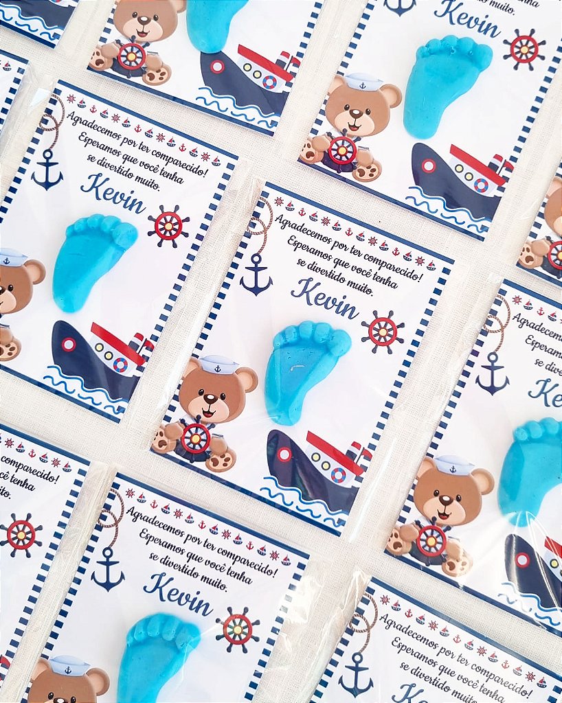 Mini sabonete pezinho no card personalizado